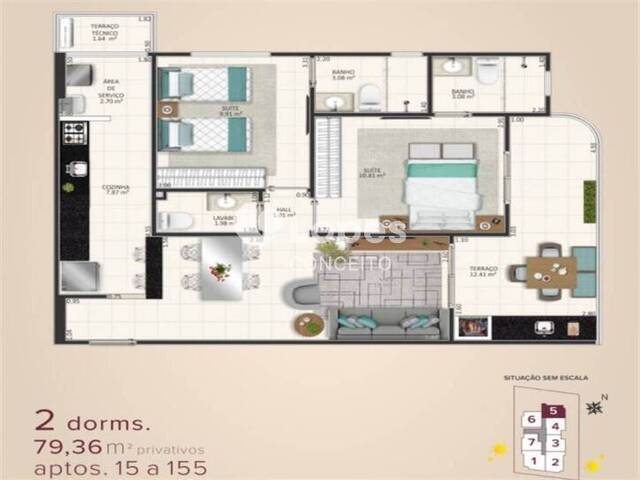 #YSF21-WFF0 - Apartamento para Venda em Praia Grande - SP - 2