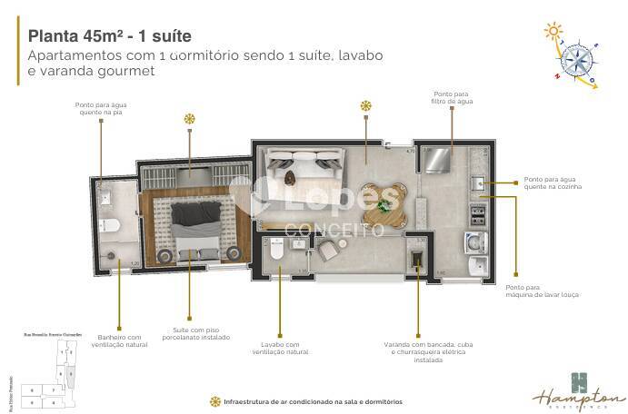 Apartamento à venda com 1 quarto, 45m² - Foto 12