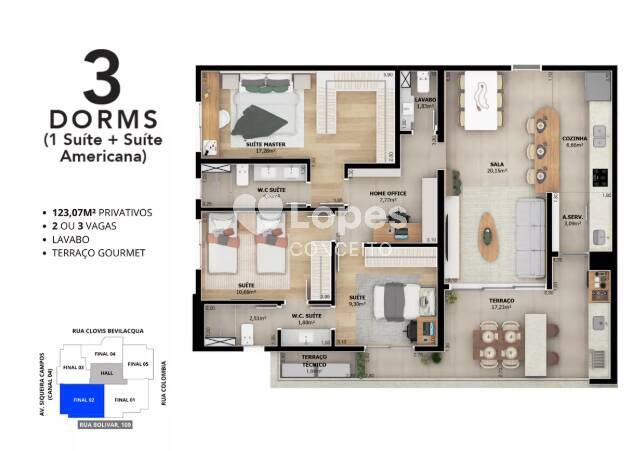 Apartamento, 3 quartos, 123 m² - Foto 3